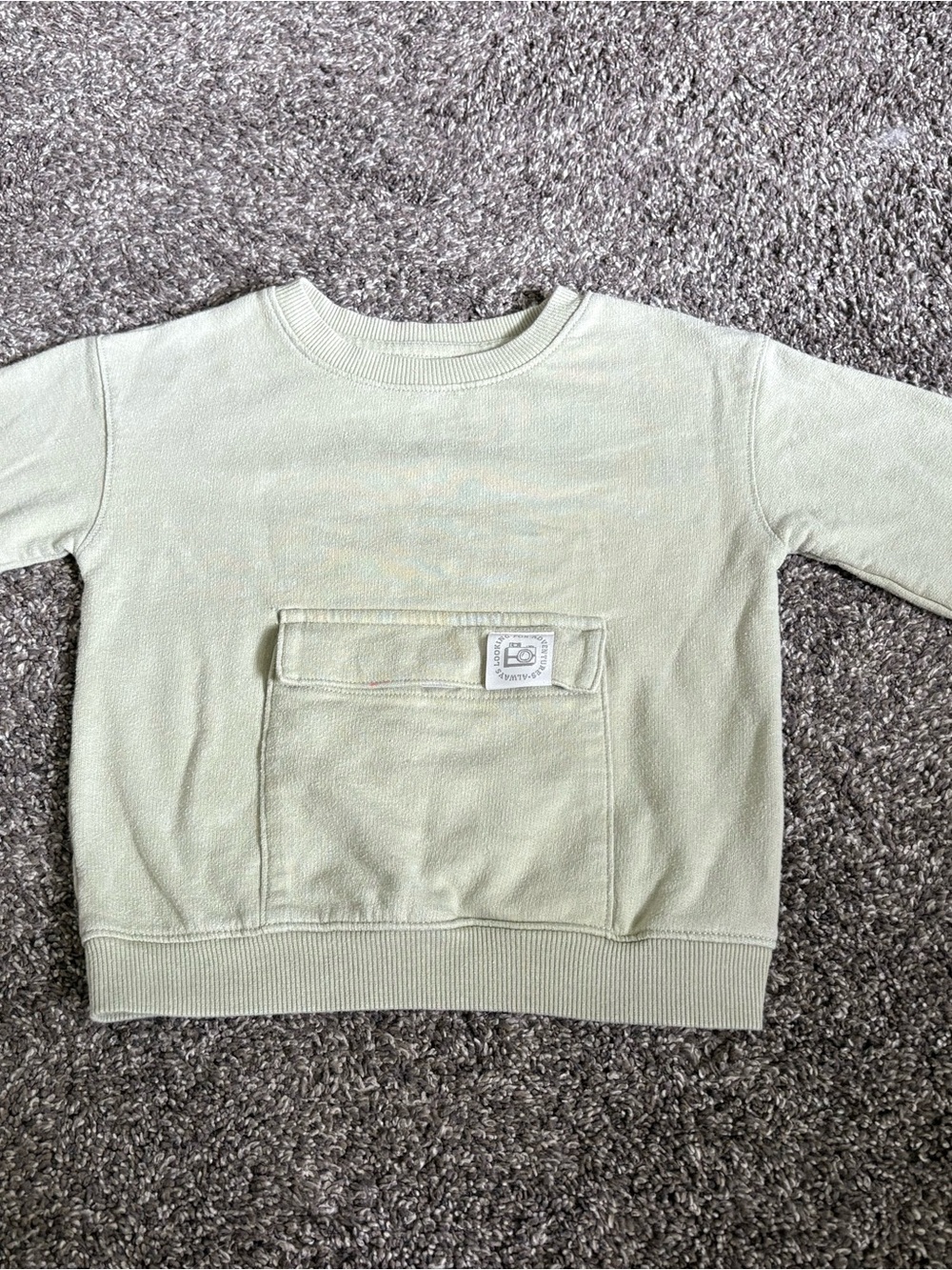 Cat & Jack Light Sage Kids Crewneck Sweatshirt with Front Pocket
